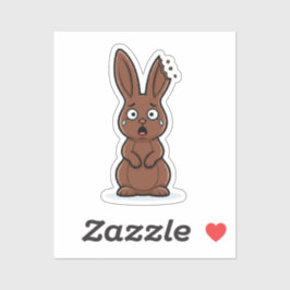 Grappig Aangebeten Oor Chocolade Konijn Slachtoffe Sticker