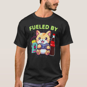 Grappig Aangedreven Door Gamer Kat Frisdrank & De T-shirt