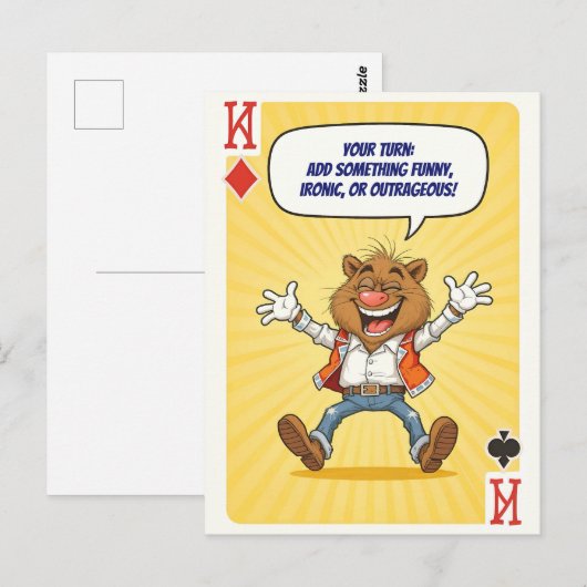 Grappig aangepast Briefkaart - zeg iets wilds (Voorkant / Achterkant)