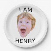 Grappig Aangepast Gezicht Borden Verjaardagsfeest  Papieren Bordje (Voorkant)