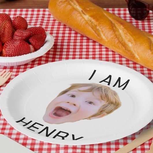 Grappig Aangepast Gezicht Borden Verjaardagsfeest  Papieren Bordje