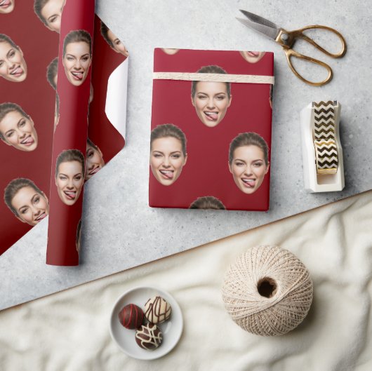 Grappig Aangepast Gezicht Gepersonaliseerde Gift W Cadeaupapier (Crafts)