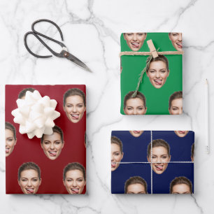 Grappig Aangepast Gezicht Gepersonaliseerde Gift W Inpakpapier Vel