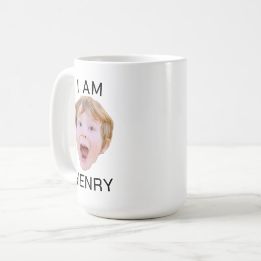 Grappig Aangepast Gezicht Mok Verjaardagsfeest Mat (Voorkant links)