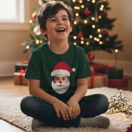 Grappig Aangepast Gezicht Swap Kerstman Kerstmis T-shirt