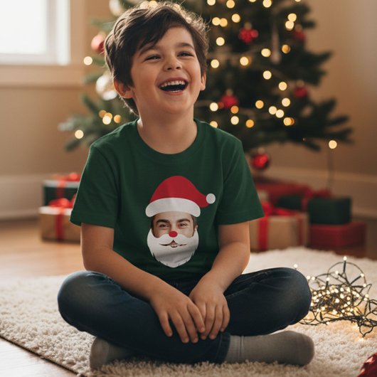 Grappig Aangepast Gezicht Swap Kerstman Kerstmis T-shirt