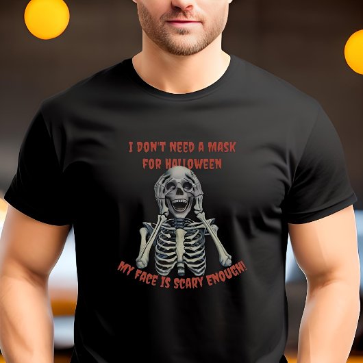 Grappig aangepast Halloween skelet T-shirt