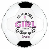 Grappig aangepast 'Ja, ik speel als een meisje' ci Voetbal (Voorkant)