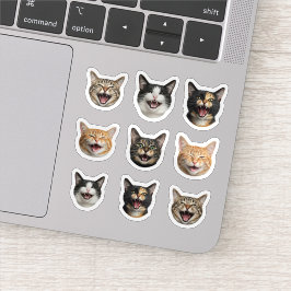 Grappig Aangepast Kattengezicht – Gepersonaliseerd Sticker