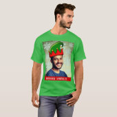 Grappig aangepast kerstfeest. Elf pet foto T-Shirt (Voorkant volledig)