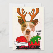 Grappig aangepast kerstfeest, petten uitnodiging (Voorkant)