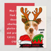 Grappig aangepast kerstfeest, petten uitnodiging (Voorkant / Achterkant)