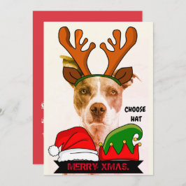 Grappig aangepast kerstfeest, petten uitnodiging