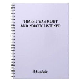 Grappig Aangepast Notitieboek voor Collega / Stude