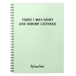 Grappig Aangepast Notitieboek voor Collega / Stude