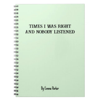 Grappig Aangepast Notitieboek voor Collega / Stude