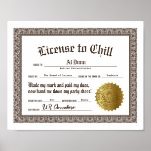 Grappig aangepast pensioencertificaat, digitaal be poster