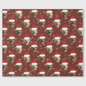 Grappig Aangepaste 3 Hond Gezichten Kerstmis Kerst Cadeaupapier (Vlak)