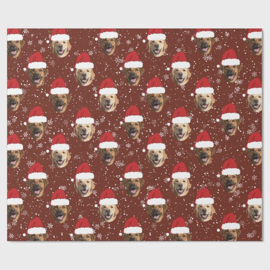 Grappig Aangepaste 3 Hond Gezichten Kerstmis Kerst Cadeaupapier (Vlak)