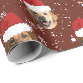 Grappig Aangepaste 3 Hond Gezichten Kerstmis Kerst Cadeaupapier (Rol Hoek)