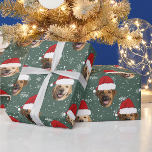 Grappig Aangepaste 3 Hond Gezichten Kerstmis Kerst Cadeaupapier