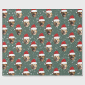 Grappig Aangepaste 3 Hond Gezichten Kerstmis Kerst Cadeaupapier (Vlak)