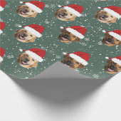 Grappig Aangepaste 3 Hond Gezichten Kerstmis Kerst Cadeaupapier (Hoek)