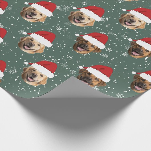 Grappig Aangepaste 3 Hond Gezichten Kerstmis Kerst Cadeaupapier (Hoek)