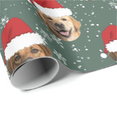 Grappig Aangepaste 3 Hond Gezichten Kerstmis Kerst Cadeaupapier (Rol Hoek)