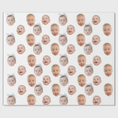 Grappig Aangepaste Baby Gezicht Foto Gezicht 3 Fot Cadeaupapier (Vlak)