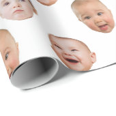 Grappig Aangepaste Baby Gezicht Foto Gezicht 3 Fot Cadeaupapier (Rol Hoek)