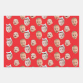 Grappig Aangepaste Baby Gezicht Foto Gezicht 3 Fot Inpakpapier Vel (Voorkant 3)