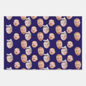 Grappig Aangepaste Baby Gezicht Foto Gezicht 3 Fot Inpakpapier Vel (Voorkant)