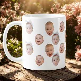 Grappig Aangepaste Baby Gezicht Foto Gezicht 3 Fot Koffiemok