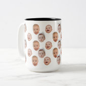 Grappig Aangepaste Baby Gezicht Foto Gezicht 3 Fot Tweekleurige Koffiemok (Voorkant links)