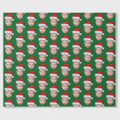 Grappig Aangepaste Baby Gezicht Foto Santa Head Xm Cadeaupapier (Vlak)