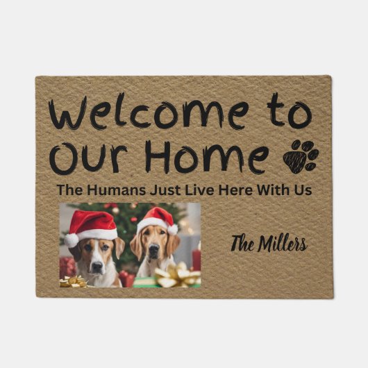 Grappig aangepaste gepersonaliseerde deurmat honde (Voorkant)