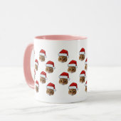 Grappig Aangepaste Gezicht Foto Santa Cat Pet Chri Mok (Voorkant links)