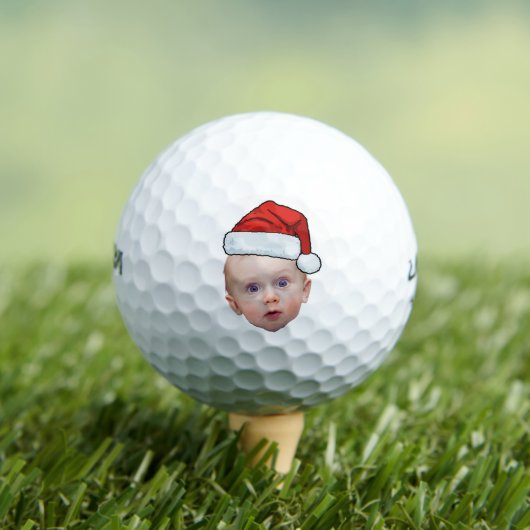 Grappig Aangepaste Gezicht Foto Santa Head Kerstmi Golfballen (Insitu Shirt)