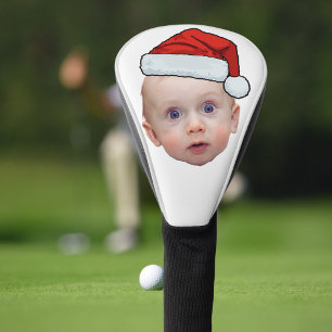Grappig Aangepaste Gezicht Foto Santa Head Kerstmi Golfheadcover