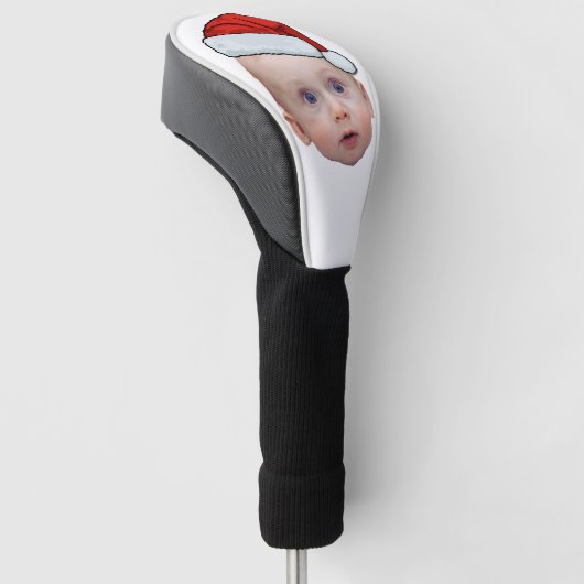 Grappig Aangepaste Gezicht Foto Santa Head Kerstmi Golfheadcover (Schuin)