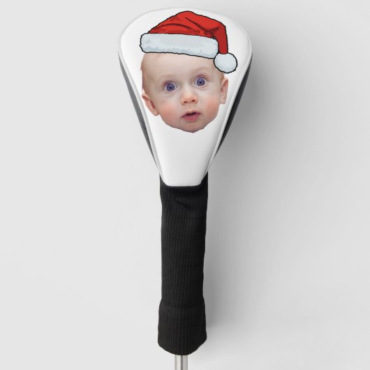 Grappig Aangepaste Gezicht Foto Santa Head Kerstmi Golfheadcover (Voorkant)