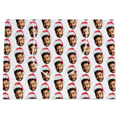 Grappig Aangepaste Gezicht Foto Santa Head Kerstmi Groot Cadeauzakje (Voorkant)