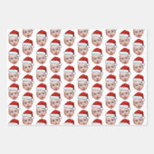 Grappig Aangepaste Gezicht Foto Santa Head Kerstmi Inpakpapier Vel (Voorkant)