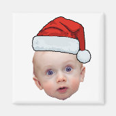 Grappig Aangepaste Gezicht Foto Santa Head Kerstmi Magneet (Voorkant)