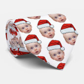 Grappig Aangepaste Gezicht Foto Santa Head Kerstmi Stropdas (Opgerold)