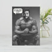 Grappig aangepaste gezicht in hole body builder fo kaart (Staand voorkant)