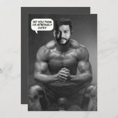 Grappig aangepaste gezicht in hole body builder fo kaart (Voorkant / Achterkant)