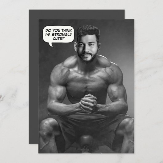 Grappig aangepaste gezicht in hole body builder fo kaart (Voorkant / Achterkant)