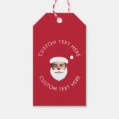 Grappig Aangepaste Gezicht Swap Kerstman Kerstteks Cadeaulabel (Voorkant)